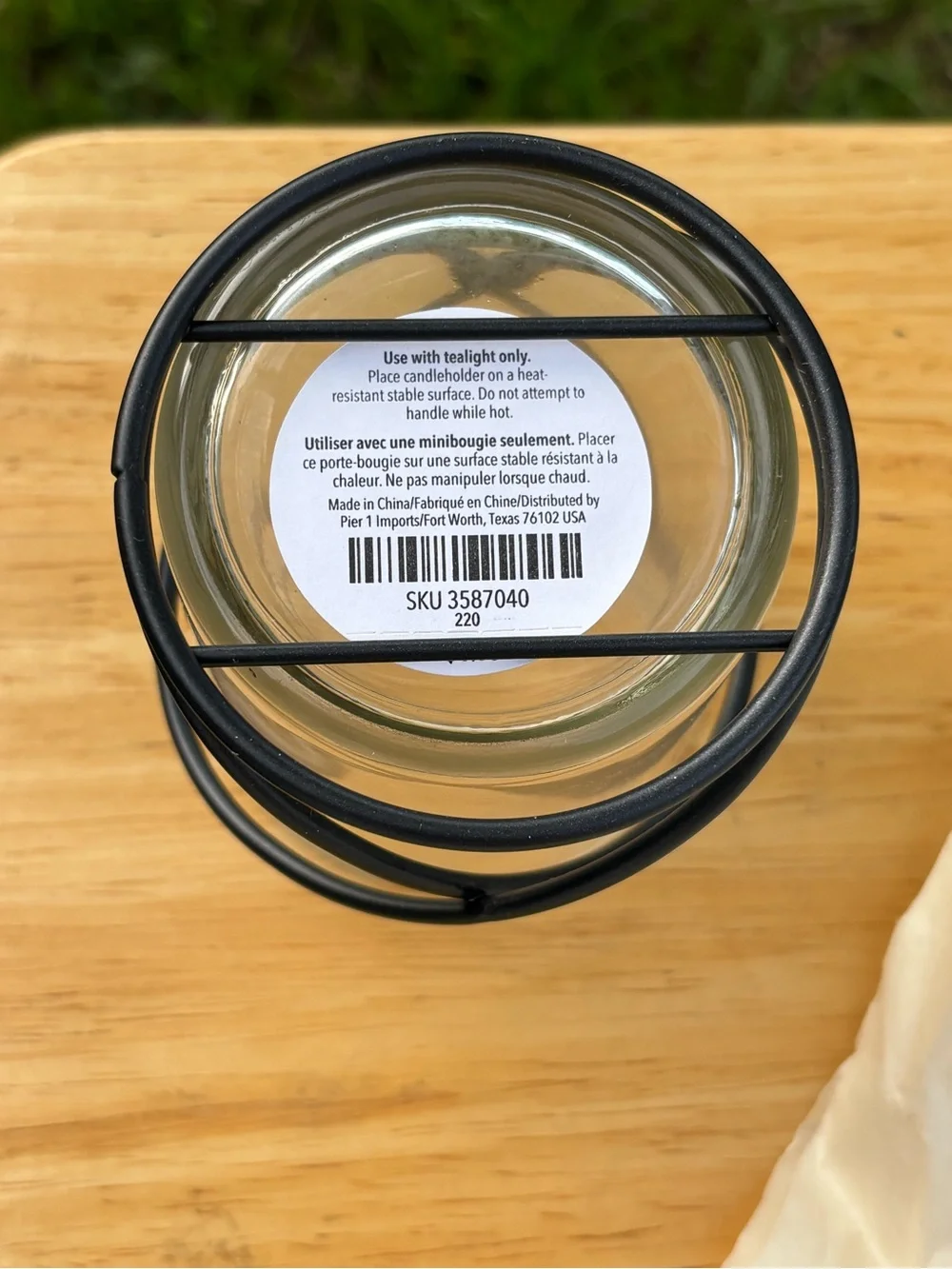 Metal-Trim Glass Votive Candle Holders - Black (Set of 8)